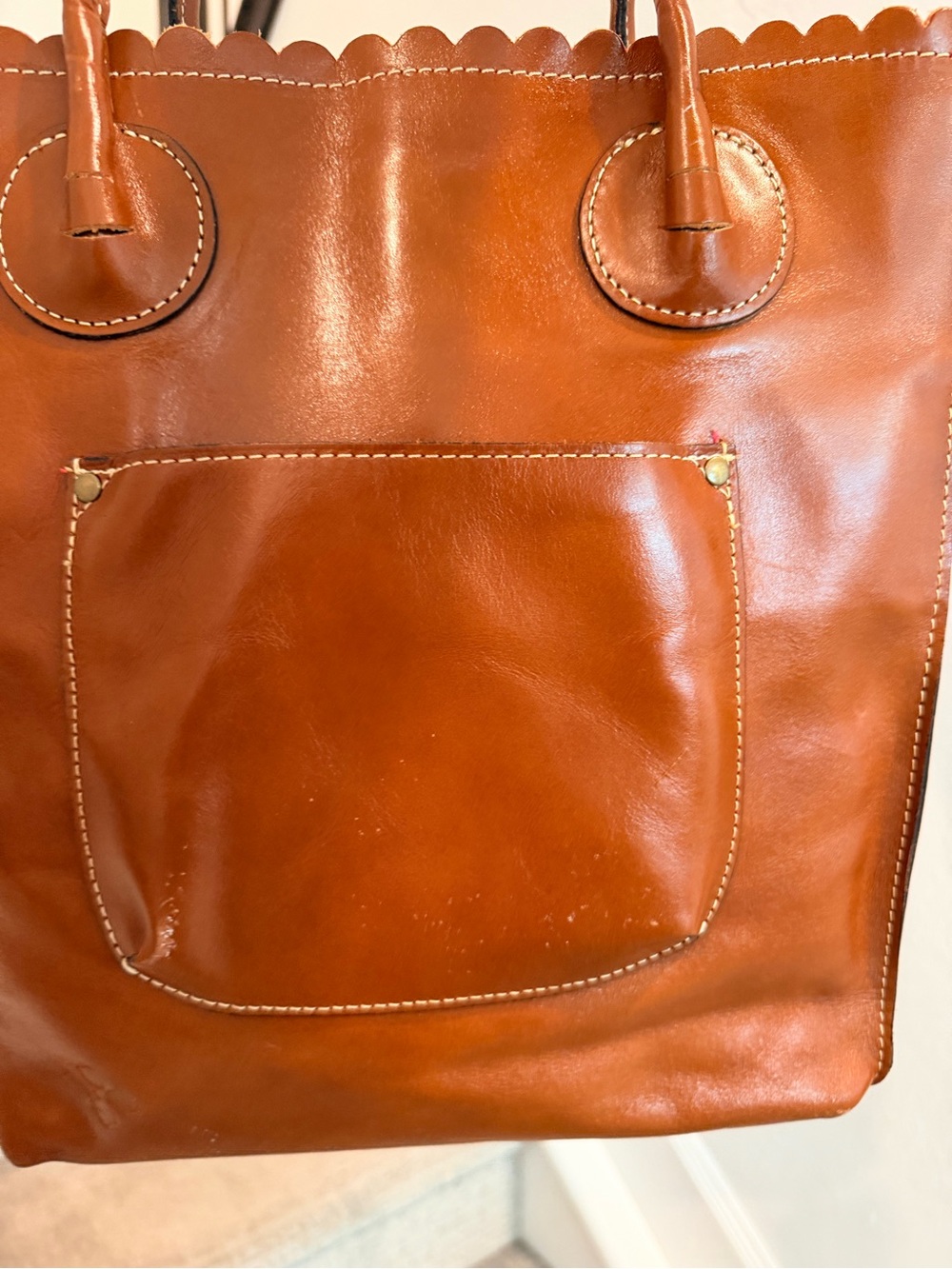 Patricia Nash Tooled Leather Floral Cutout Shopper. Gold Leather Underlay. GUC - Picture 17 of 17